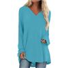 SCBFDI Maglia Donna Scuola Taglia Grossa Autunno Maglione Classico Manica Lunga Tinta Unita Leggero V Neck Sottile