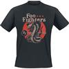 Foo Fighters Snake Uomo T-Shirt Nero 100% Cotone Regular
