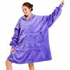 REDESS Felpa con cappuccio Blanket, coperta indossabile Sherpa oversize con maniche e tasca gigante, accogliente felpa con cappuccio per adulti bambini