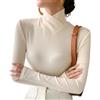 PNZLZIA Maglie a Collo Alto con Incrocio in Pile, Maglie a Collo Alto da Donna, Maglione Aderente Elasticizzato