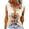 Sxkayxr Top Canotta Donna Estiva Grafica Casual Scollo a V Camicetta Donna Sexy T Shirt Donna Senza Maniche Canotte Top Donna Elegante