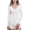 EGI Maglia Termica Donna Lana e Seta Manica Lunga Invernale Calda Made in Italy Bianco Nero