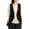 Di Yi Jia1 Gilet Di Velluto a Coste Da Donna Un Pulsante Letterario Vintage Scollo a V Gilet Senza Maniche Sciolto Gilet