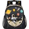 Mexpekil Zaino per bambini con pianeti astronauti, astronauta, universo, cartoni animati, per ragazzi, ragazze, bambini, mini zaini, borsa per la scuola, scuola materna, zaino da viaggio, Multicolore