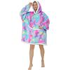 JOREAY Coperta oversize con cappuccio - Coperta in pile Sherpa indossabile unisex, taglia da adulto, modello felpa gigante soffice e confortevole con cappuccio