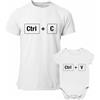 Colorfamily Coppia T-Shirt Maglietta papà e Body Neonato o Bimbo Padre Figlio Ctrl + C V - Idea Regalo Bodino Divertente per Uso diurno