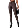 Onsoyours Pantaloni Ecopelle Donna Slim Pantalone Lunghi in Pu Pelle Trousers Streetwear Casuale Skinny Leggings Leather Pants