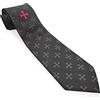 THE MASONIC COLLECTION - Cravatta in poliestere nero intrecciato - Con cavalieri templari KT - tessuto jacquard - Regalo Massonico Per Uomo
