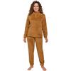 Corredocasa Pigiama Donna in Pile Coral, Made in Italy - Pigiama Invernale Due Pezzi Soffice e Caldo Perfetto per Le Serate Fredde e Come Idea Regalo (IT, Testo, XL, Regular, Regular, Beige)