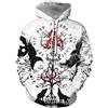 Namufeitrade Donne/Uomini Viking Tatuaggio Felpa Viking Totem Stampa 3D Felpe con Cappuccio Oversize Casual Pullover con Cappuccio Maglione Top