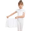 Dmwhsy Abito da balletto a 2 pezzi per bambine Costume da ginnastica a maniche corte con gonna a portafoglio in chiffon Set di abbigliamento da ballo per bambini