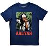 Rock Off officially licensed products Aaliyah T Shirt Foliage Logo Nuovo Ufficiale Unisex Denim Blu