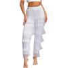 Mufeng Pantaloni di Danza Latino Americano per Donne Pantalone con Frange per Tango Ballo da Sala Danza Standard Pantaloni Lunghi con Nappa Pants