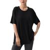 FASH-ICONS Reggiseno incorporato da donna T Shirt Modal Super Soft Black T Shirt High Stretch Donna Casual Loungewear