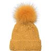 styleBREAKER Berretto Donna in Maglia con PON PON | Berretto con pompon in ecopelliccia rimovibile 12cm, fascia elastica 21cm, altezza 21cm, caldo, circonferenza 48-60cm