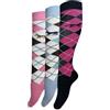 VEARZ® Calzini da donna alti al ginocchio con motivo a rombi - Calzini invernali termici da donna in cotone ricco traspirante per equitazione, per Natale, taglia 36-40
