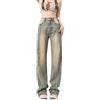 Ownwfeat Jeans Dritti Curvy A Vita Alta da Donna Totalmente Modellanti (Standard E Plus)