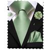 Hi-Tie - Cravatta da uomo in seta, con fazzoletto da taschino e gemelli, motivo: paisley, in confezione regalo