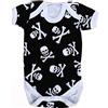 Baby Moo's Tutina alternativa per bambini o ragazze, con teschi e ossa incrociate, body da pirata alla moda, ideale per baby shower, alternativa, gotico o nuovo bambino