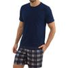 Bresdk Pigiama Uomo Estivo Corto Cotone Set 2 Pezzi Maniche Corte Shorts | Loungewear Leggero Traspirante Casa Notte