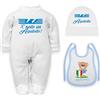 Corredino Neonato body neonato manica lunga Lazio nascita con frase È nato un'Aquilotto - frase divertente - idea regalo tifoso calcio