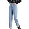 SkotO Pantaloni termici da donna con elastico caldo - pantaloni in pile interno foderato in pile, in denim, jeans a tubo, in peluche a matita, spessi, caldi, sportivi, pantaloni da jogging Y2K
