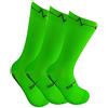 GMM Calze da Ciclismo a compressione, Uomo e Donna, per Bici e Bici su Strada, sportive, per running e padel, kit da 3 verde fluo, Made in Italy.