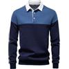 OlyljpinZ Polo da Uomo a Manica Lunga in Cotone Casual Classico Maglietta Colori a Contrasto Camicia Sportiva Chic Poloshirt Golf Tennis T-Shirt Rugby Top Primavera Autunno Estate Polo da Lavoro