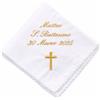 Coccole - Fazzoletto Battesimo Personalizzato 35x35 cm con Nome e Data - Fazzoletto Battesimo per Cerimonia in Tessuto Piquet - Regalo Battesimo Ideale Made in Italy