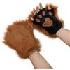 XINCHIA Guanti a zampa di gatto peloso di Halloween Guanti in peluche Orso Volpe Lupo Guanti invernali Caldi Animali Cartoon Guanti Mani Pelose Guanti a zampa di animale Peloso Scaldamani Handwear Party