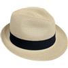 Wildarms Cappello Fedora in paglia da donna, stile Panama, cappello estivo con fascia nera, leggero, traspirante ed elegante