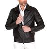 D'Arienzo Giacca in Pelle Uomo Cuoio Marrone Giubbotto Vintage Giubbino Moto Vera Pelle Made in Italy Marlon Cam