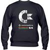 Social Crazy Felpa Uomo Girocollo Basic Top qualità Top vestibilità - Commodore 64 ANTICHIZZATO Home Computer Vic 20 - Divertente Humor Made in Italy