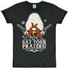 Logoshirt Looney Tunes - Yosemite Sam - Say Your Prayers Maglietta Slim Fit - Nero - Design Originale Concesso su Licenza