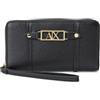 Armani Exchange Polly Classic Metal Logo Wrist Band Accessory-Travel Wallet, Black