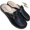 GRÜNLAND il benessere è naturale GRUNLAND ciabatte comfort chiuse pantofole DONNA comode in pelle regolabile plantare estraibile regolabile fibbia Made in italy