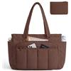 bagsmart Borsa shopper da donna, leggera, Puffy Tote Bag Borsa da lavoro, borsa per insegnanti, 15,6 pollici, borsa a tracolla con molti scomparti, per università, lavoro, viaggi, scuola