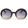 OKKIA Occhiali da Sole Tondi OK014-BP Monica Round Black shaded rose con montatura XXL soft touch