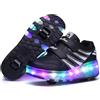 Lengender Scarpe da bambino con ruote LED Luminoso Scarpe da Ginnastica con USB Ricaricabile Doppia Ruota Esterna
