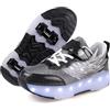 ENEN Sportive Scarpe da Skateboard 4 Ruote, Moda Scarpe con Rotelle Bambina Bambino, Skateboard Sneakers Outdoor Multisport Ginnastica da Pattini per Ragazze e Ragazzi, 30-40 EU