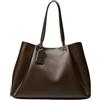 Veslyn beauty case Borsa In Pelle Pu Marrone Grande Delle Donne, A Spalla Elegante Maniglia Superiore, Spaziosa Colore Solido Per Il Lavoro, I Pendoli E L'uso Quotidiano-brown