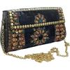 Swadeshi Desire Borsa in metallo mosaico fatto a mano pietra etnica indiana donne/ragazze matrimonio metallo pochette partito fionda borsa, multicolore