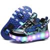 ENEN Scarpe con Ruote per Ragazzi & Ragazze, Scarpe con 2 Rotelle Pattini - Pattini A Rotelle 2 in 1 Multifunzionali A 2 Ruote per Bambini Ragazze Giovani Adulti (2 Rotelle 27-43 EU)
