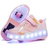 Rolltongoz Scarpe con rotelle da Bambina Scarpe con luci Ragazza Scarpe da LED Ruota Skateboard Sneaker Sportive con Rotelle Automatiche Ruota Multisports Skateboard Sneaker con Ruote per Bambini…