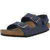 Birkenstock Milano 1030427 blu navy sandalo Bambino e Ragazzo,Doppia Fibbia e strappo,Sughero e Pelle (Blu navy, Sistema Taglie Calzature EU, Bambino Piccolo (2-5 anni), Numero, Stretta, 25)