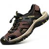 MGGMOKAY Sandali Sportivi da Uomo in Pelle Escursionismo Trekking Sandals Passeggio Estivi All'aperto Casual Traspirante Spiaggia Sandaletti