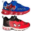 Marvel - Sneakers Bambino Spider-Man con Luci LED - Scarpe Sportive Blu e Rosse | Scarpe da Ginnastica Bambini Numero 25-32 [6908 Rosso/Nero LED - 30]