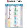 Calendario Olandese Multicolor 12 mesi, carta usomano 29x47 cm Personalizzate o neutre