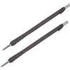Generic Scalpelli per legno, coltello da intaglio in carburo di tungsteno da 2 mm, punta piatta per la lavorazione del legno, 150 mm di lunghezza, con manico in panno in pelle, 2 pezzi