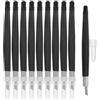 Garneck 10 Pezzi Scalpello da Intaglio in Legno Nero, Kit Manuale Multiuso | Impugnatura Comoda, Controllo Preciso, Superficie Liscia, Segni Accurati, Plastica e Metallo, per Falegnameria